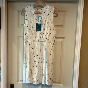 White and Blue Floral Dress